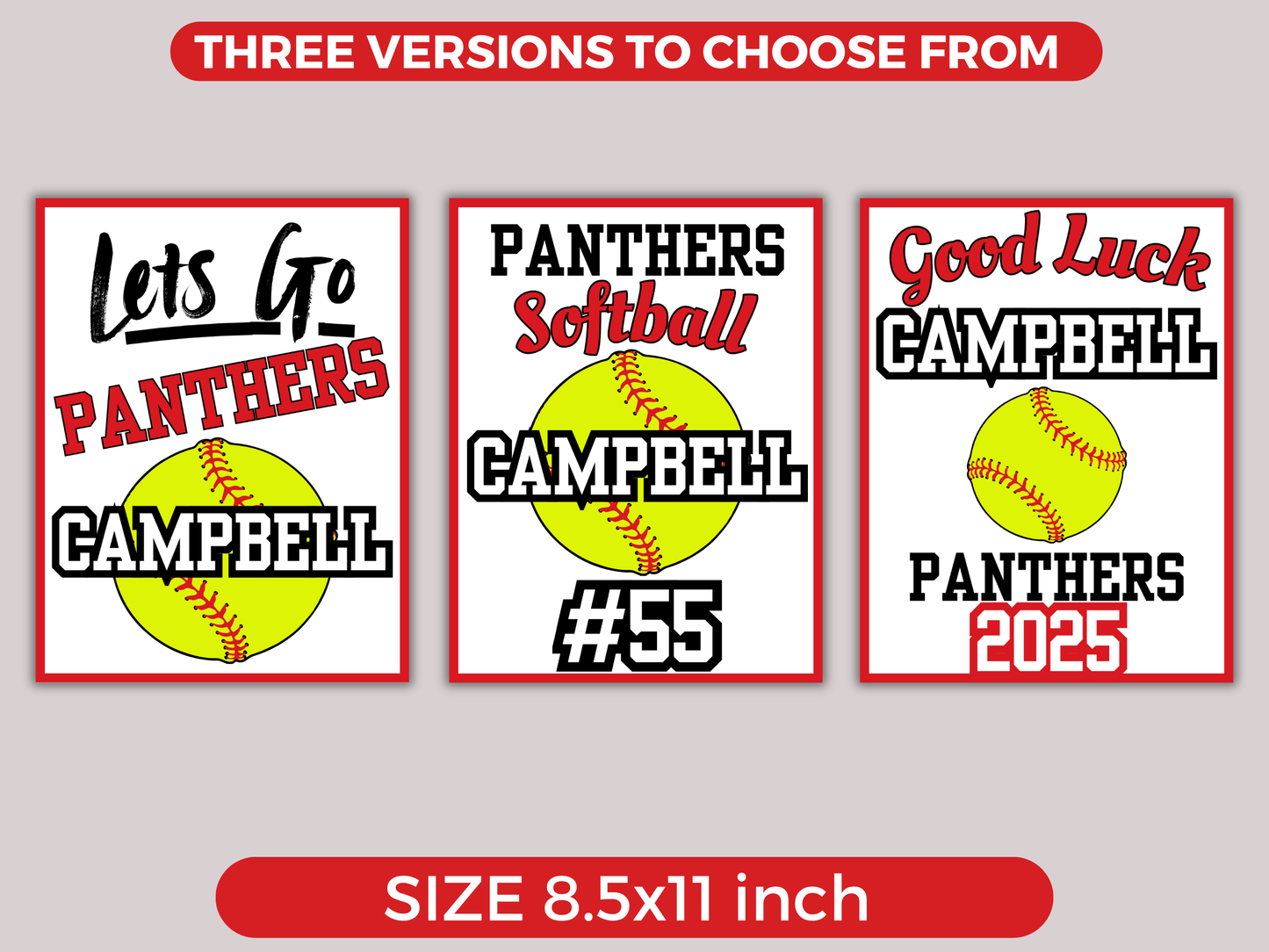 Editable Softball Locker Sign Template