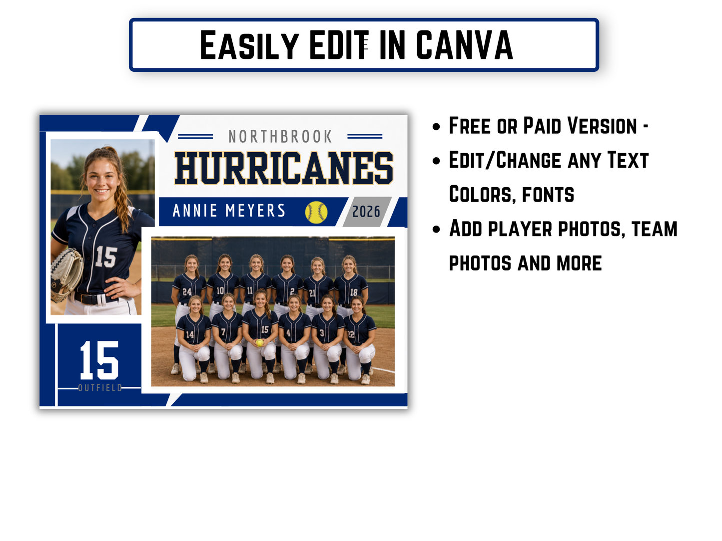 Editable Softball Memory Mate Template