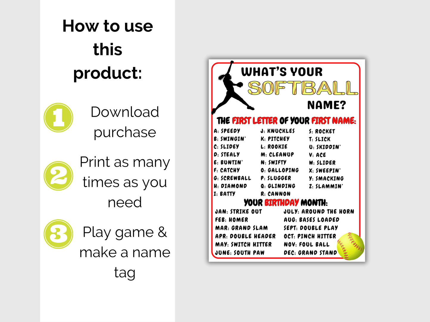 What's Your Softball Name