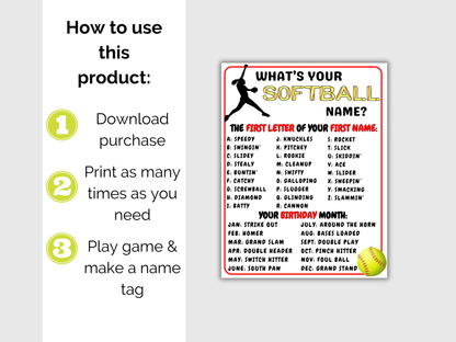 What's Your Softball Name