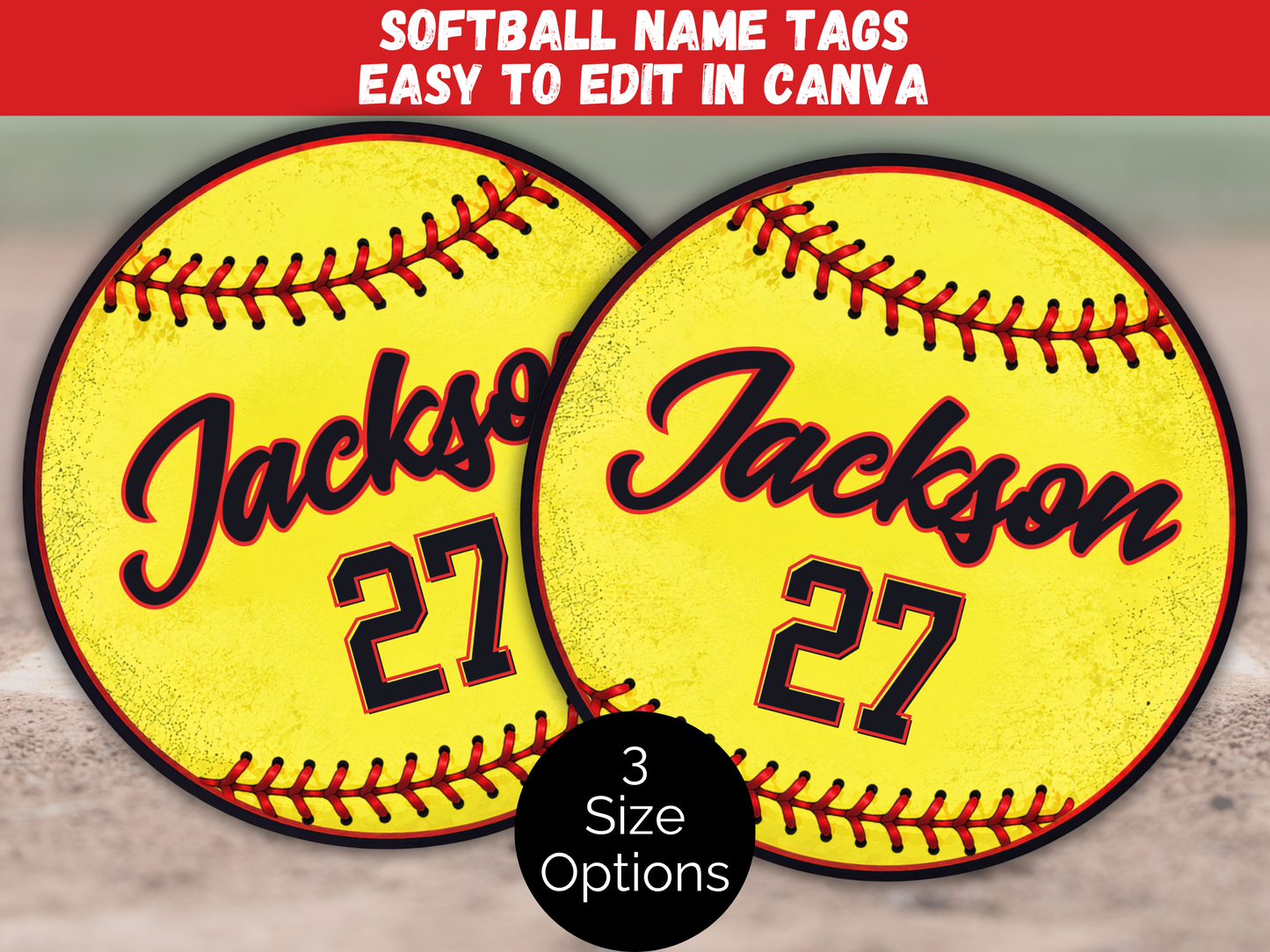 Editable Softball Name Tags Template