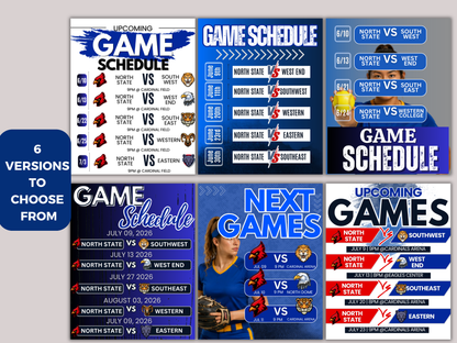 Softball Schedule Template