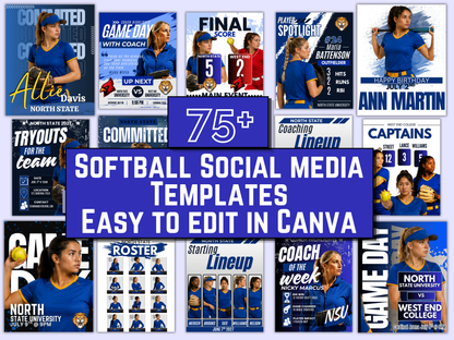 Softball Social Media Templates Bundle