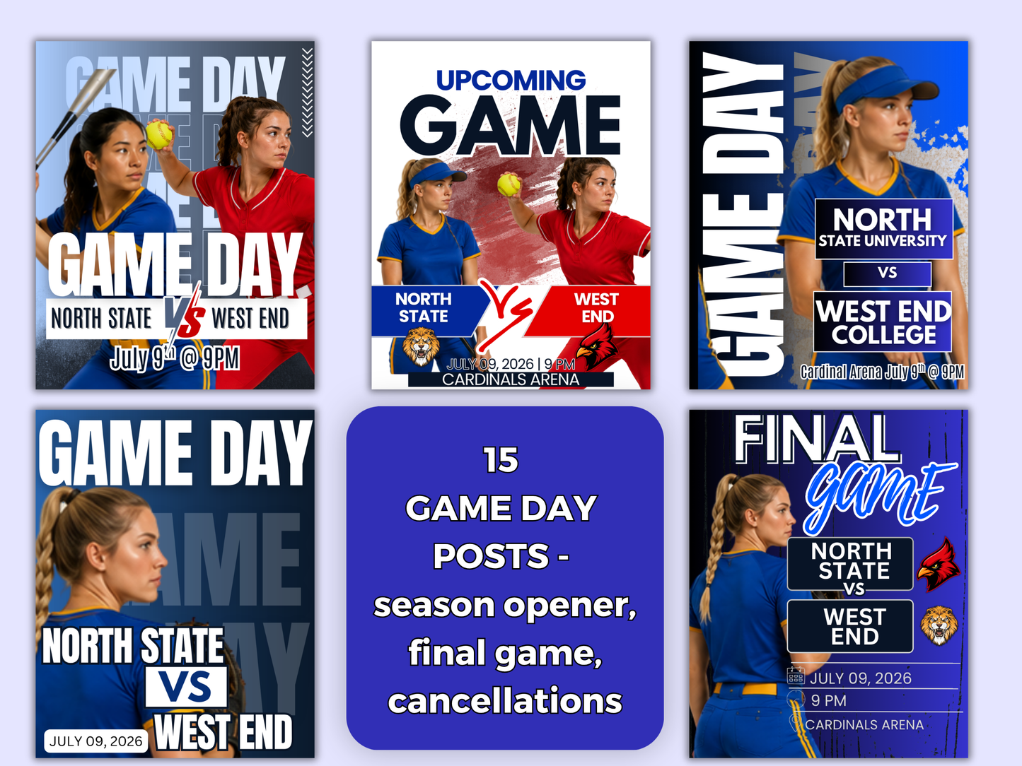 Softball Social Media Templates Bundle