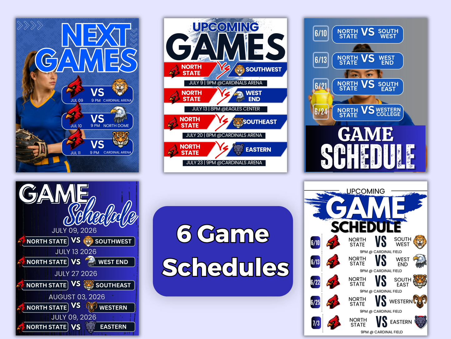 Softball Social Media Templates Bundle