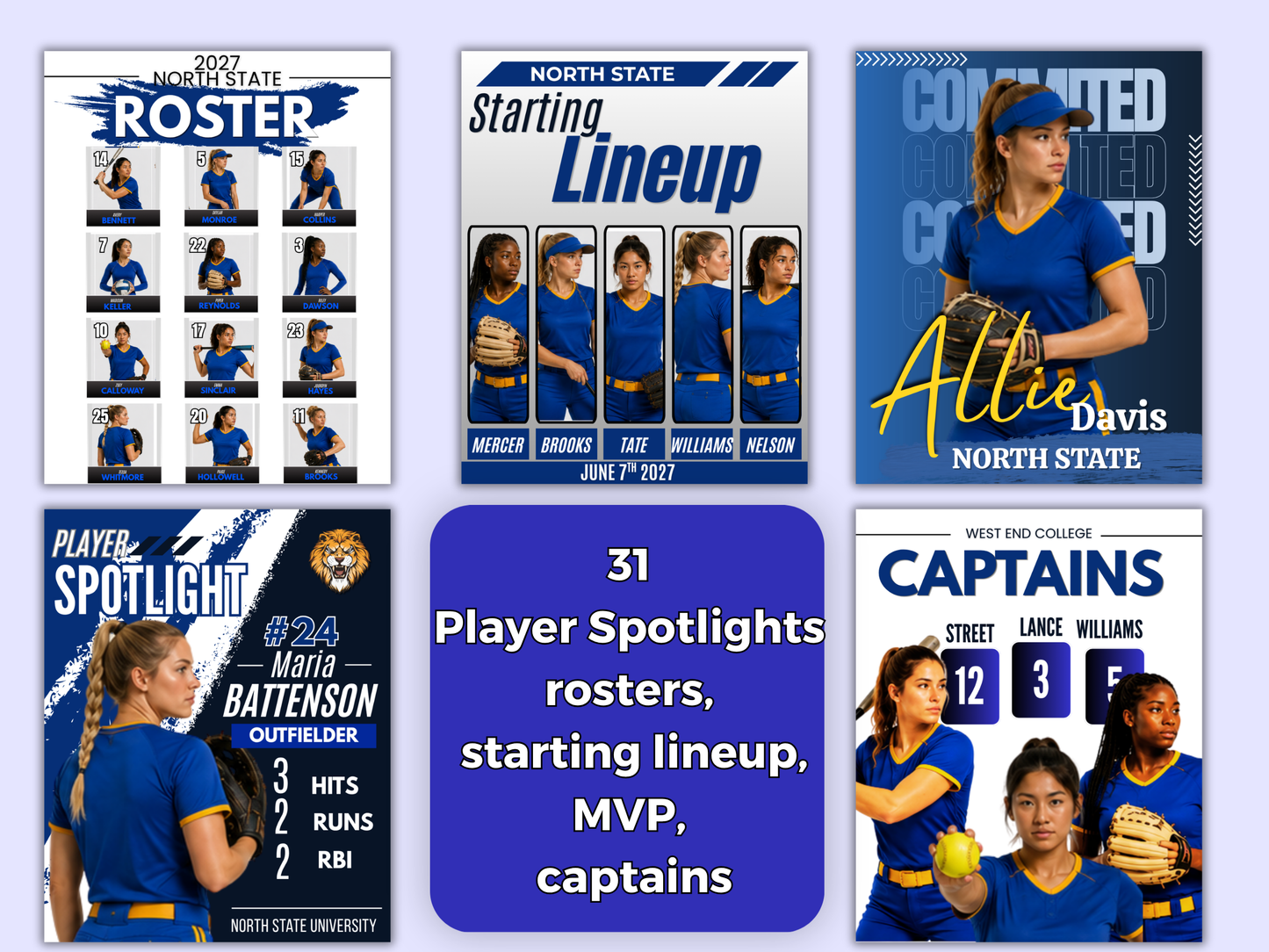Softball Social Media Templates Bundle