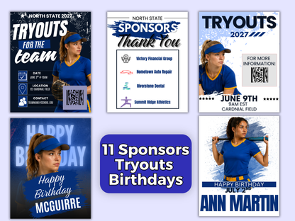 Softball Social Media Templates Bundle
