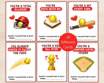 Softball Valentine Cards