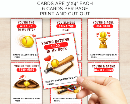 Softball Valentine Cards