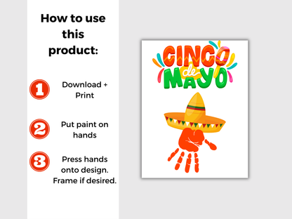 Cinco De Mayo Sombrero Handprint Art