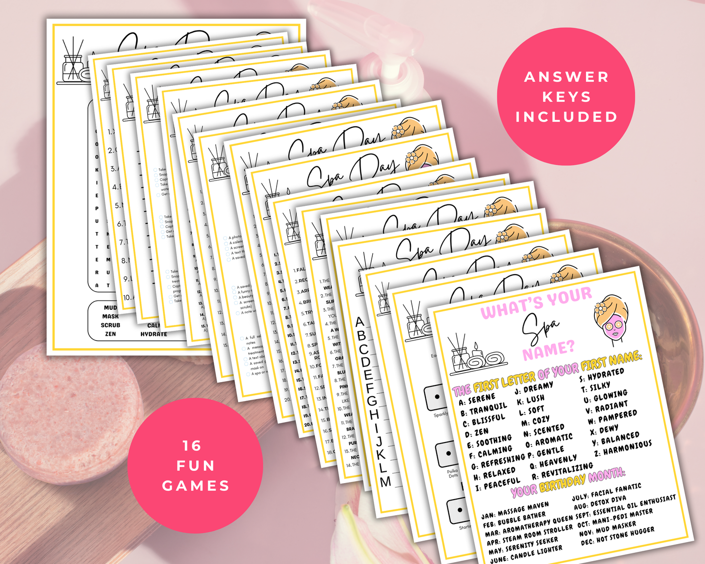 Spa Party Game Bundle