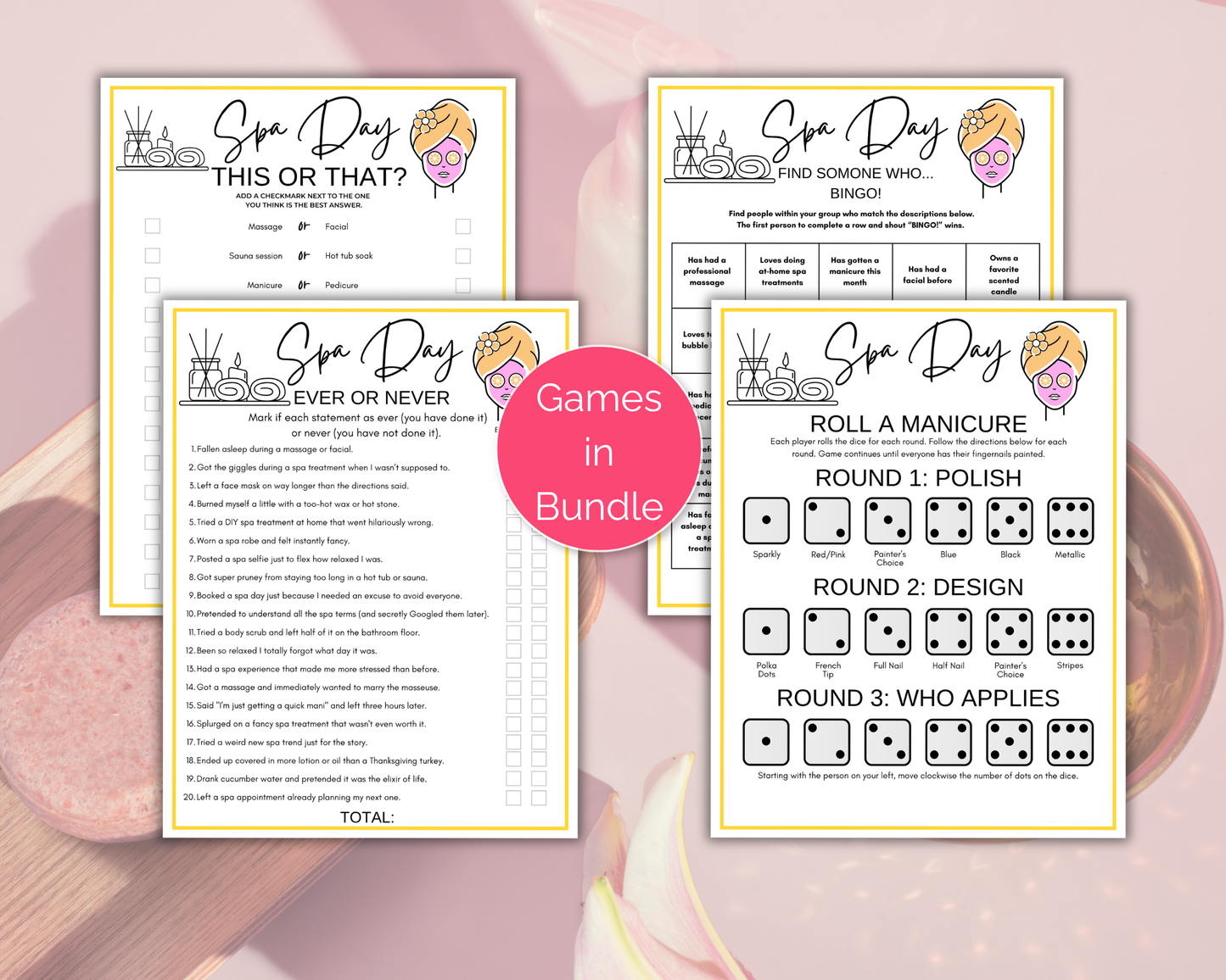 Spa Party Game Bundle
