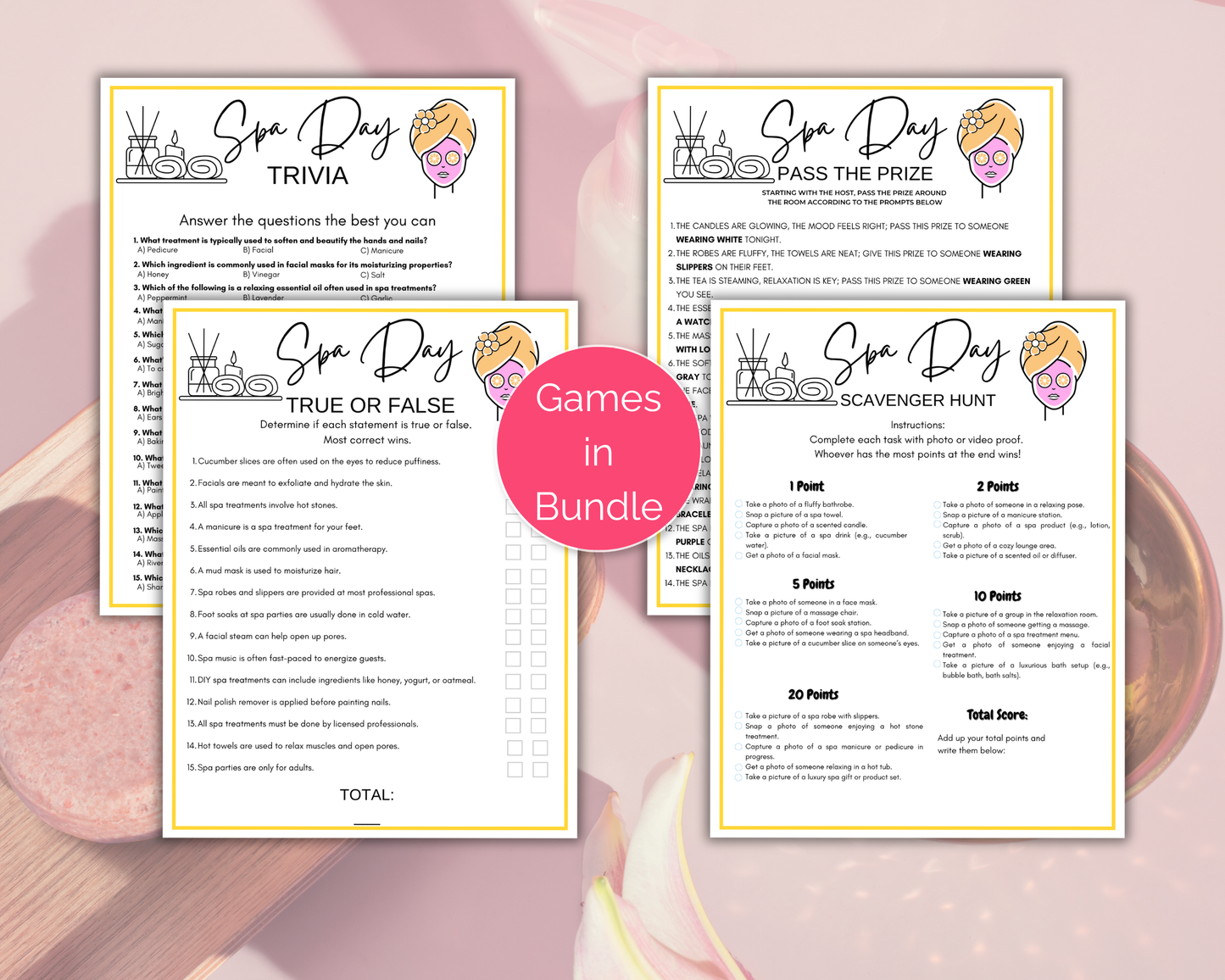 Spa Party Game Bundle