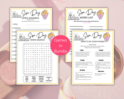 Spa Party Game Bundle