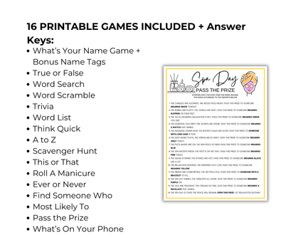 Spa Party Game Bundle