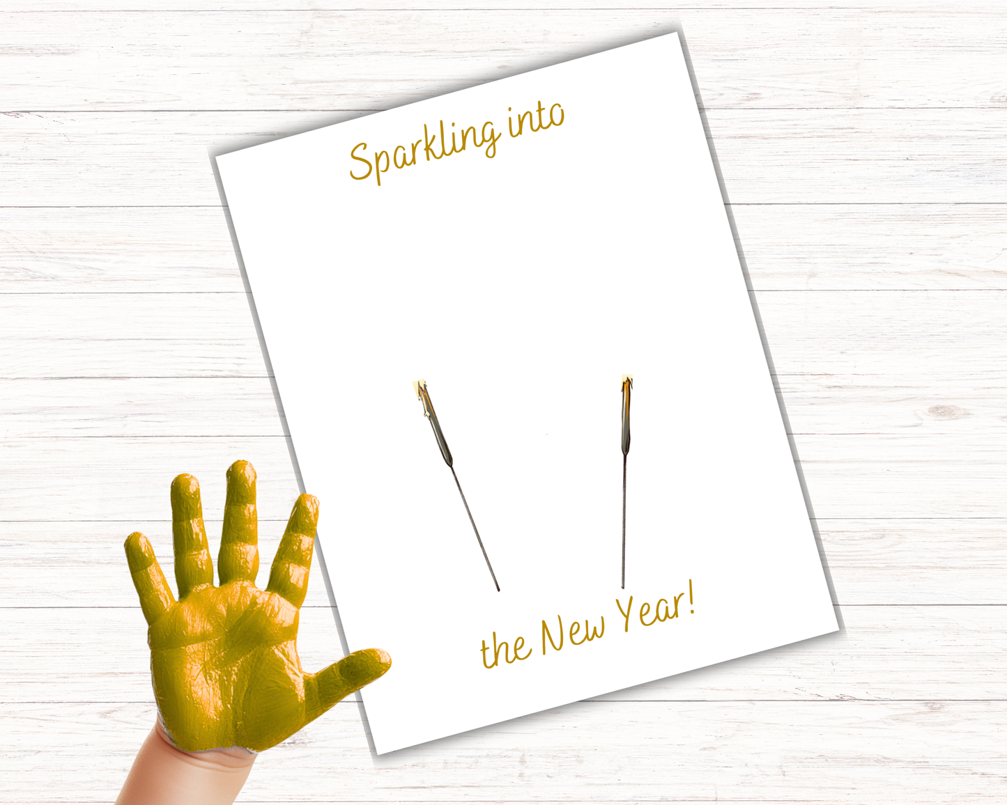 New Years Sparkler Handprint Art