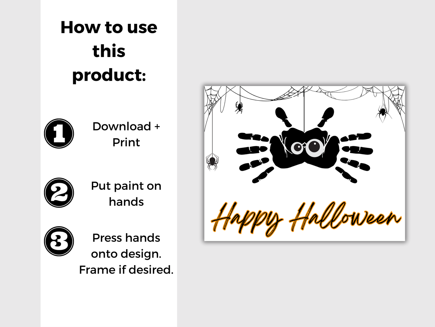 Spider Halloween Handprint Art