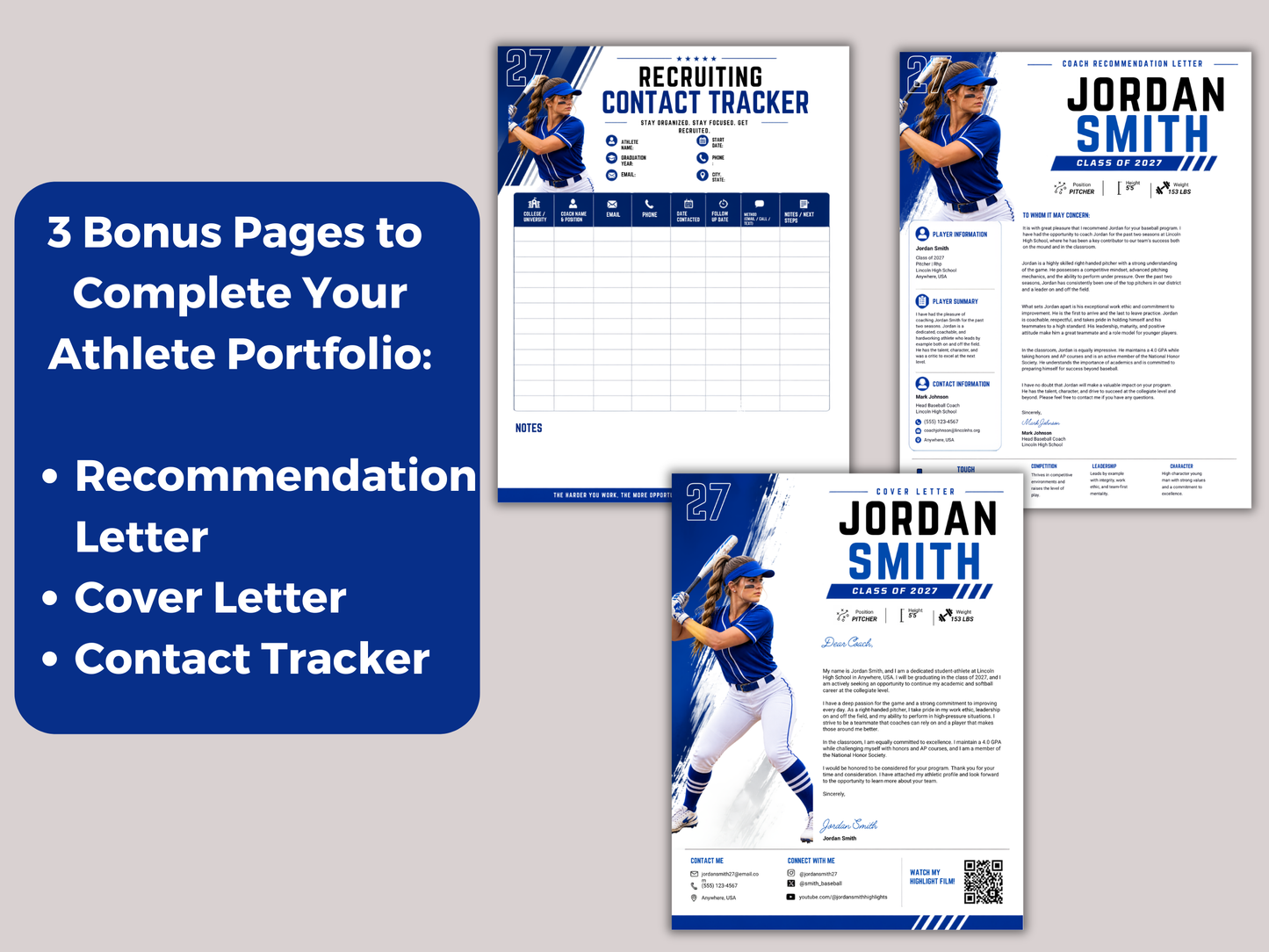 Sports Profile Sheet Template