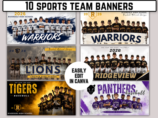Editable Sports Team Banner Template Bundle