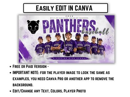 Editable Sports Team Banner Template Bundle