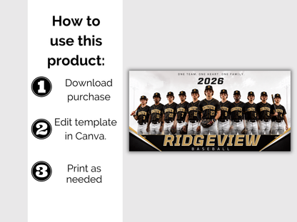Editable Sports Team Banner Template Bundle