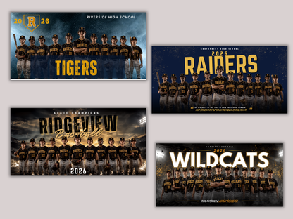 Editable Sports Team Banner Template Bundle