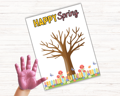 Tree Spring Handprint Art