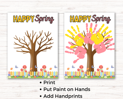 Tree Spring Handprint Art