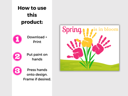 Spring Is In Bloom Handprint Art