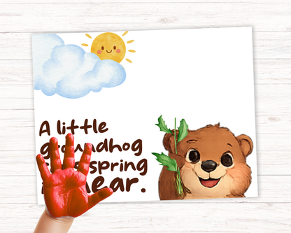 Groundhog Day Spring Handprint Art