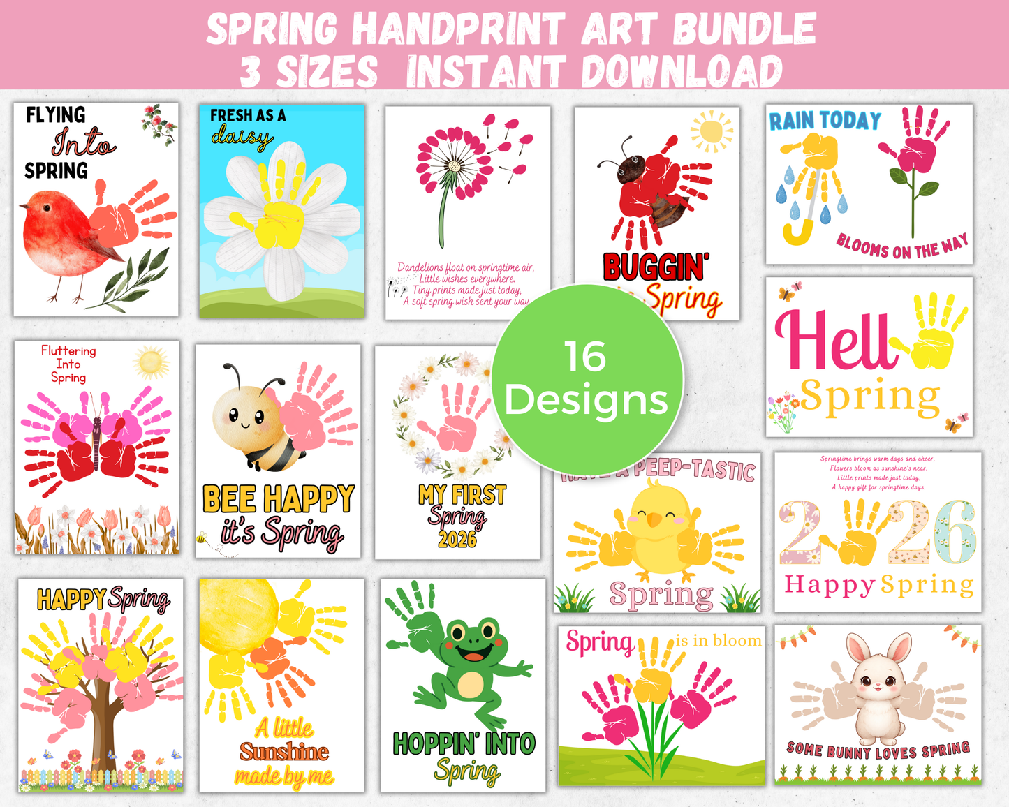 Spring Handprint Art Bundle