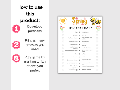 Spring This or That Game
