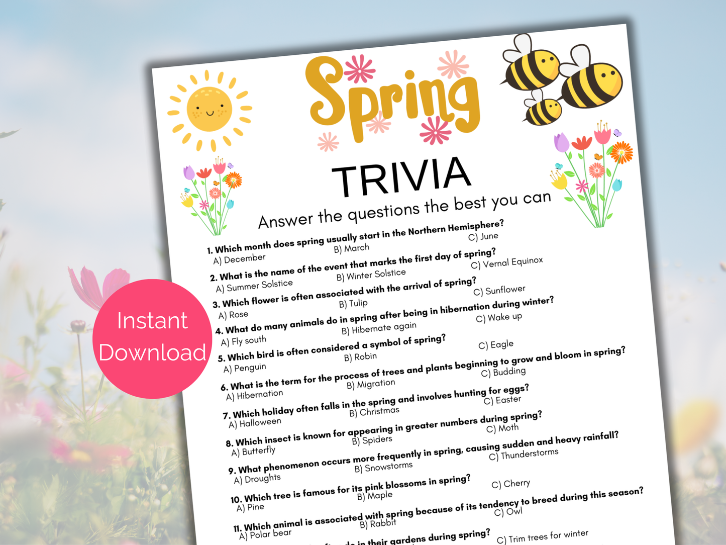 Spring Trivia Game
