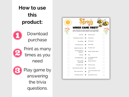 Spring Which Came First Game