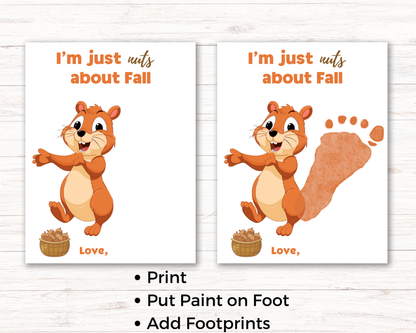 Squirrel Fall Footprint Art