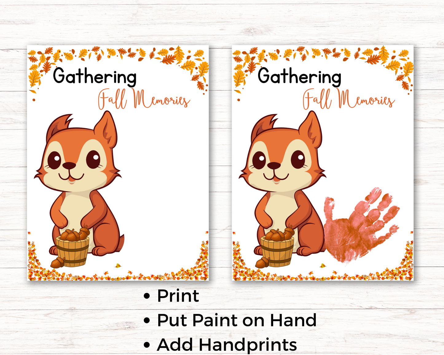 Squirrel Fall Handprint Art