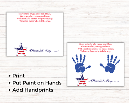Memorial Day Star Handprint Art