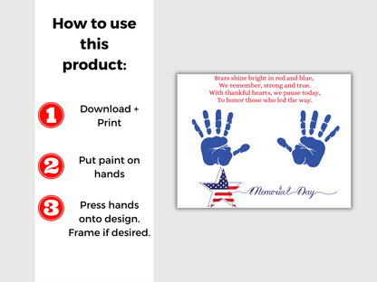 Memorial Day Star Handprint Art