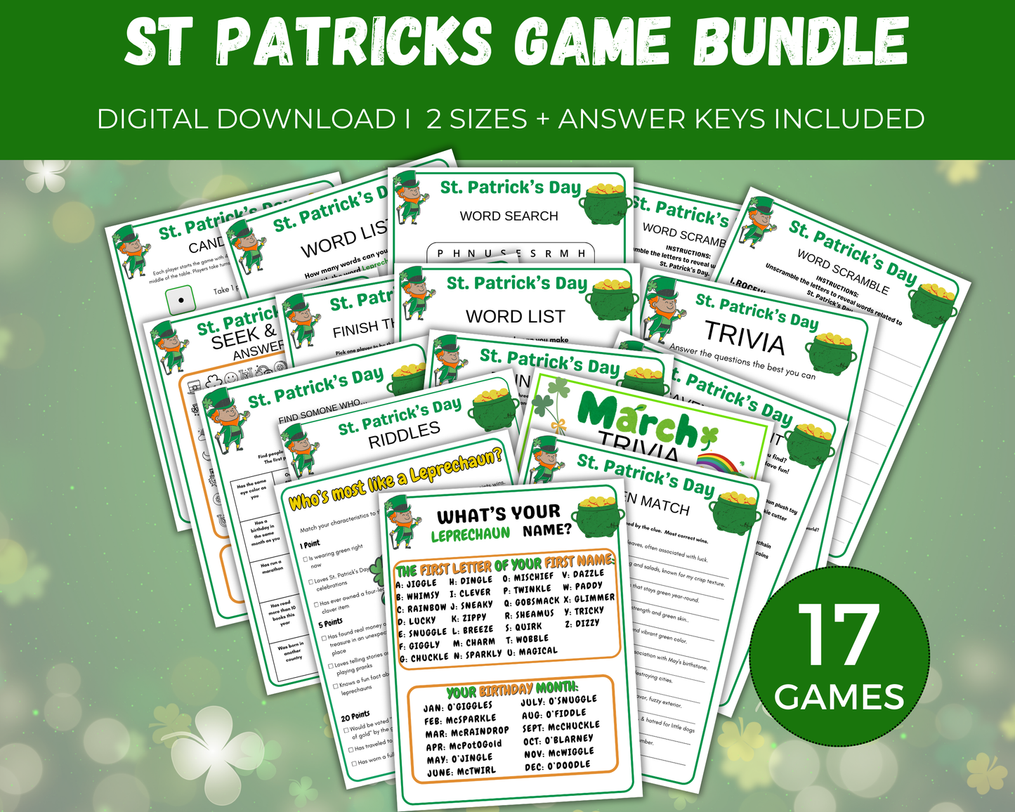 St Patricks Day Game Bundle
