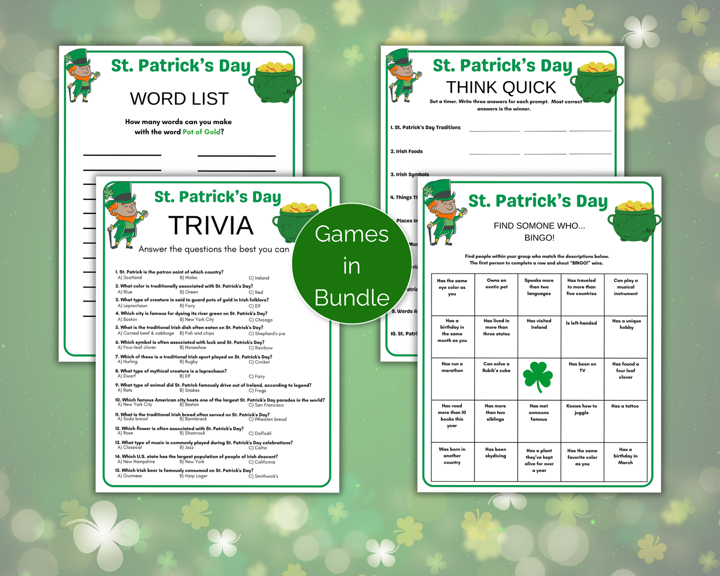 St Patricks Day Game Bundle
