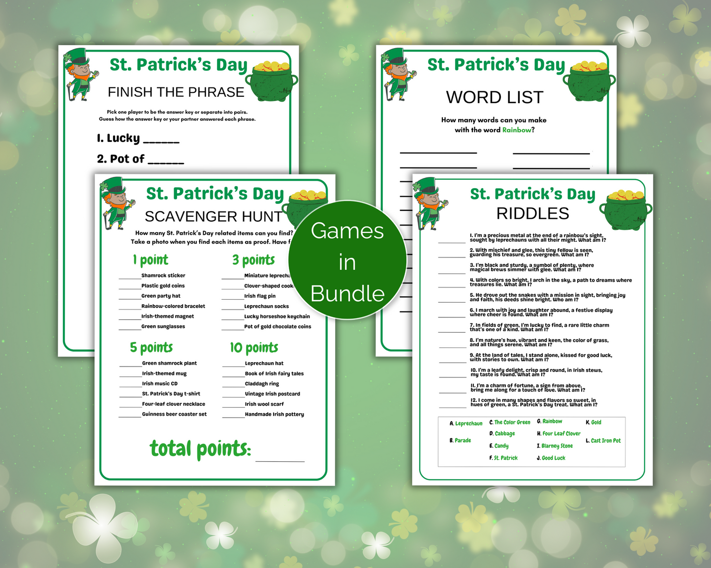 St Patricks Day Game Bundle