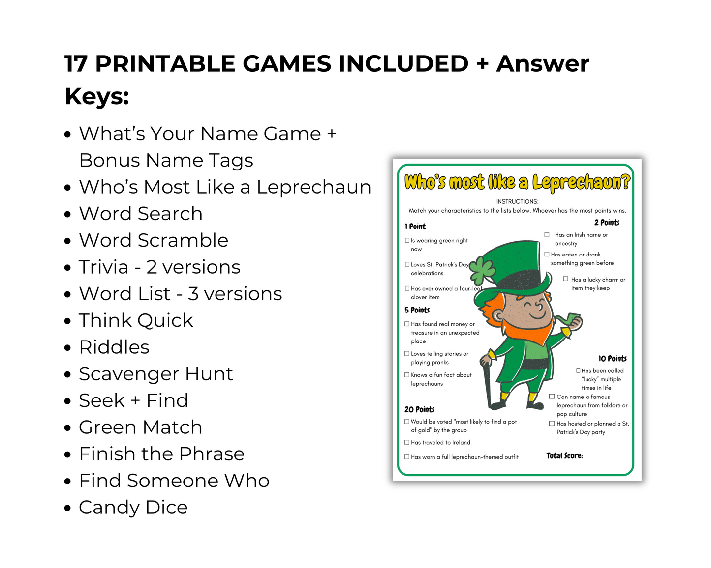 St Patricks Day Game Bundle