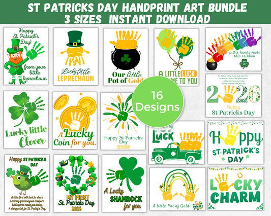 St Patricks Day Handprint Art Bundle