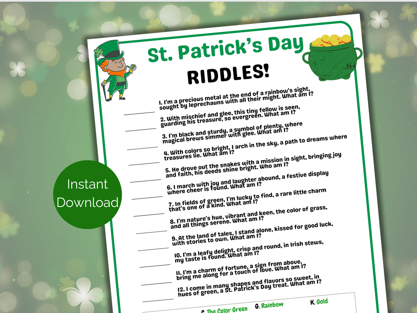 St Patricks Day Riddles