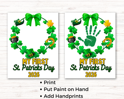 First St Patrick's Day Handprint Art