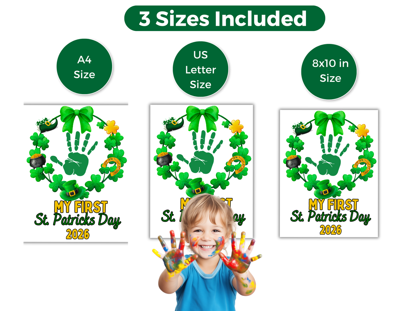 First St Patrick's Day Handprint Art