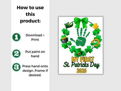 First St Patrick's Day Handprint Art