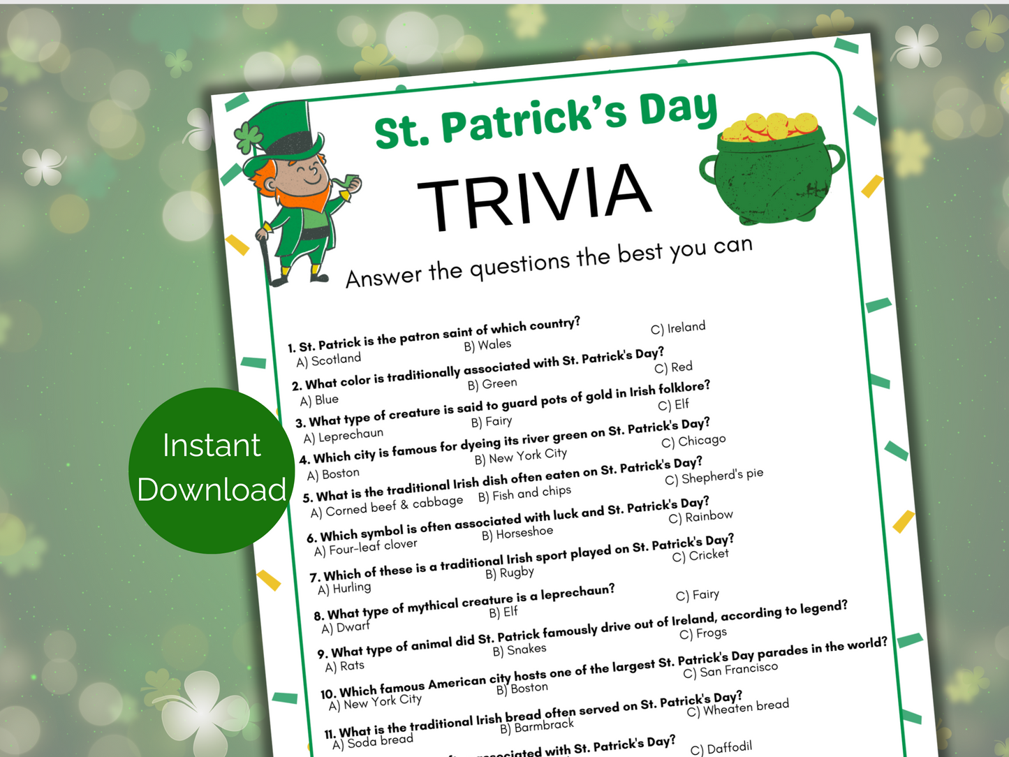 St Patricks Day Trivia
