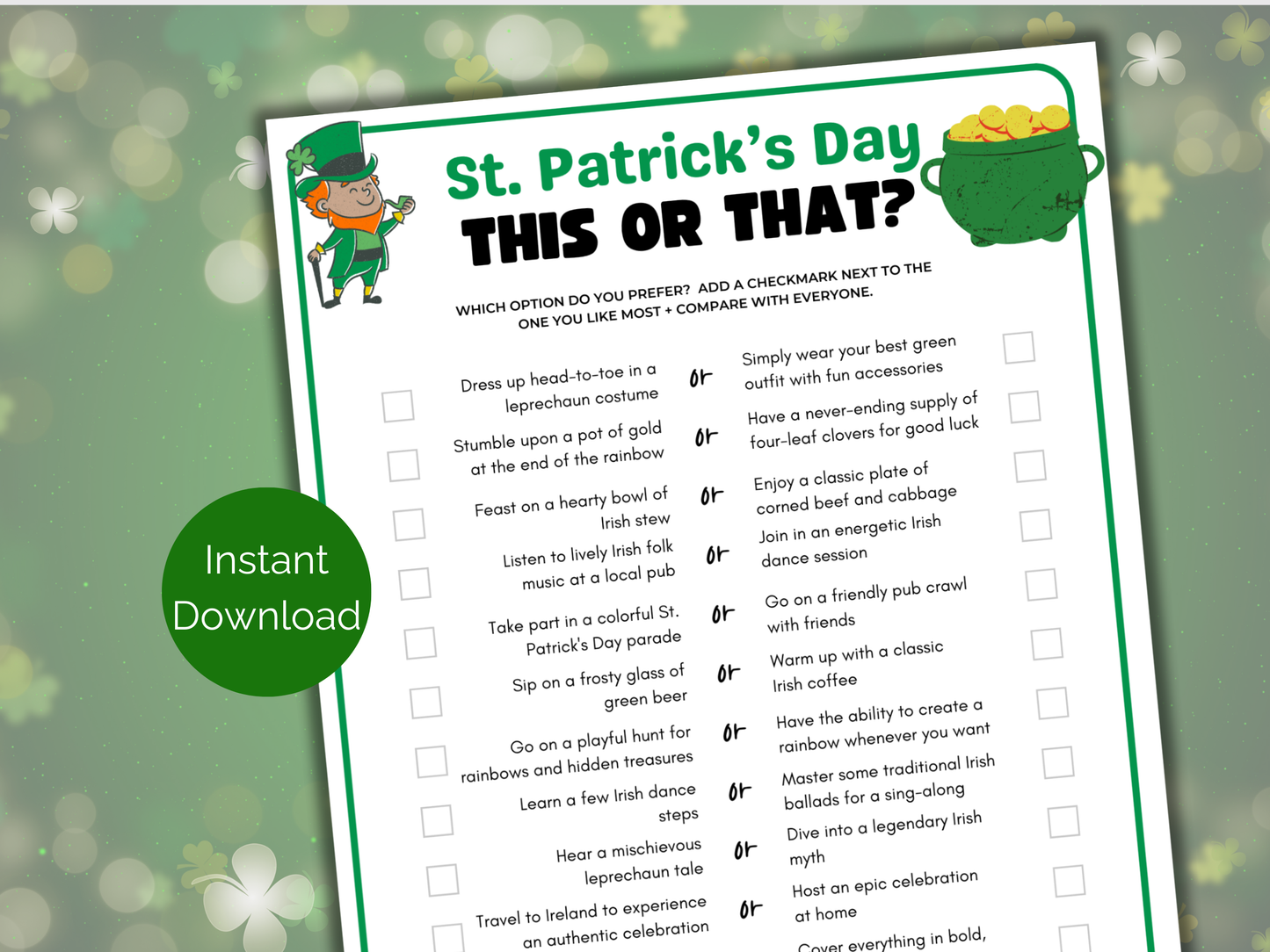 St Patricks Day This or That