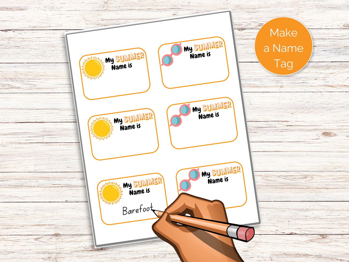 What's Your Summer Name Game + Name Tags